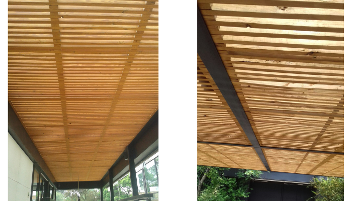 pergolas para terraza de acero con madera o aluminio y cristal templado